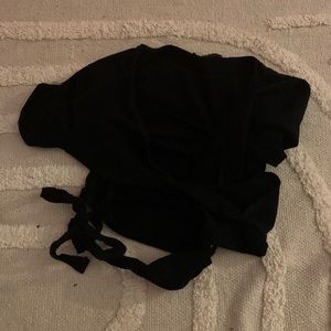 brandy melville cross-over tie cropped shirt